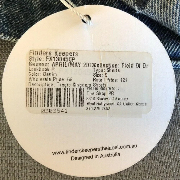 NWT FINDERS KEEPER Women High Waist Distressed Blue Denim Short Shorts Sz Small - Picture 12 of 12